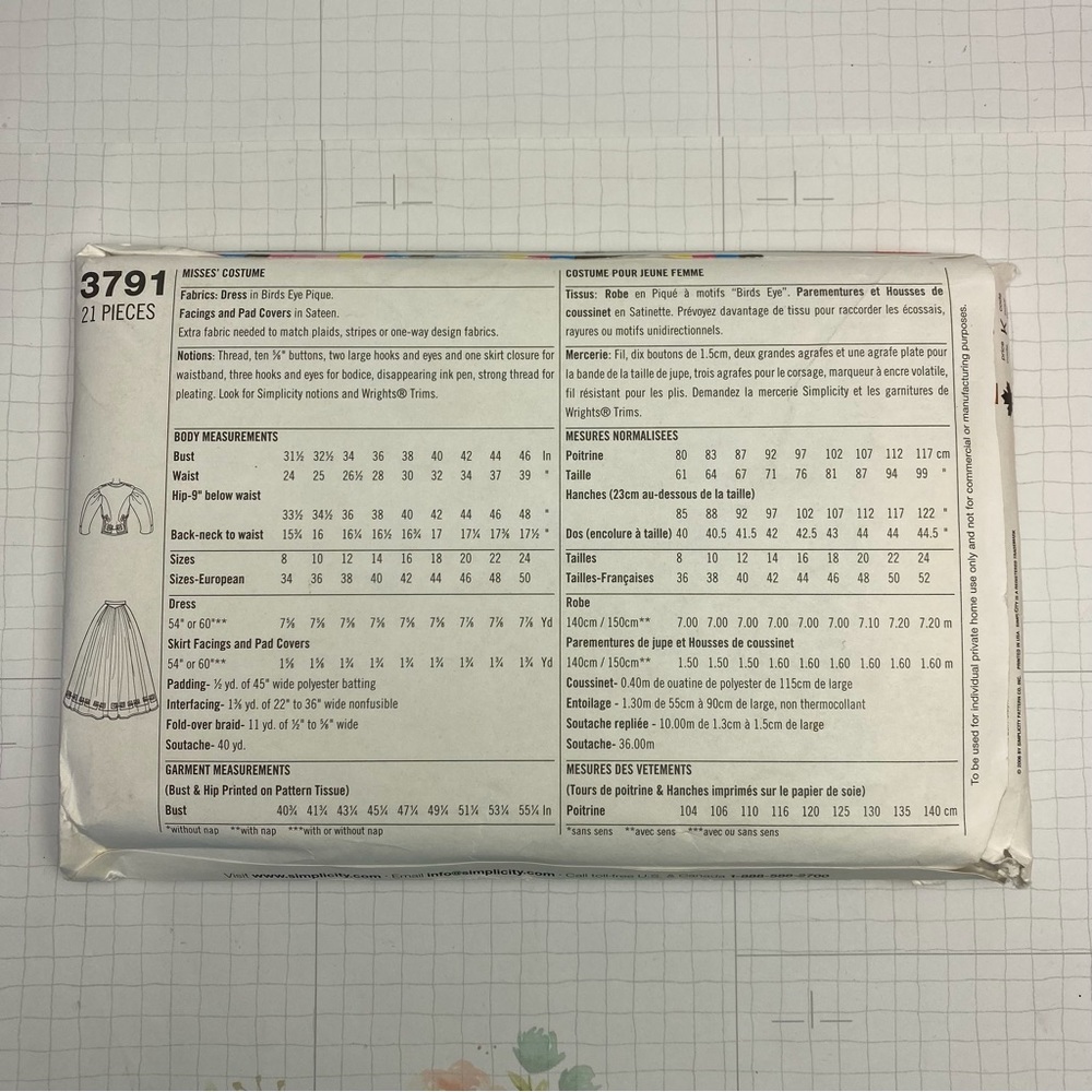 🪡 Simplicity Costumes Sewing Pattern 3791 - Picture 5 of 7